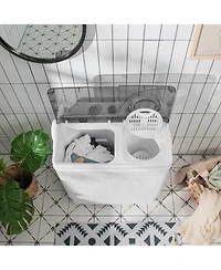 26 lbs Semi-Automatic Twin Tub Washing Machine with Drain Pump