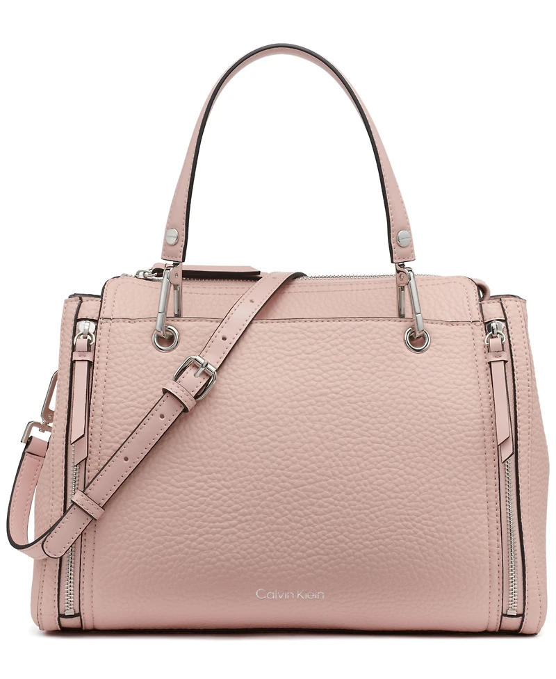 Calvin Klein Garnet Triple Compartment Top Zipper Satchel