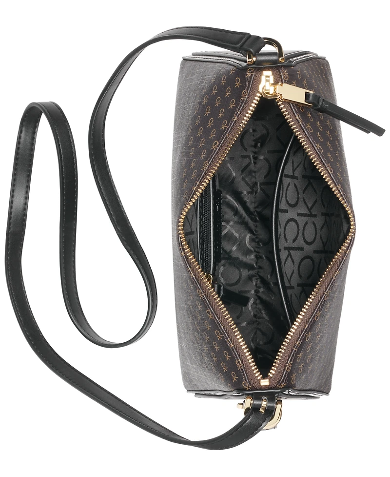 Calvin Klein Mandy Mini Signature Top Zipper Crossbody