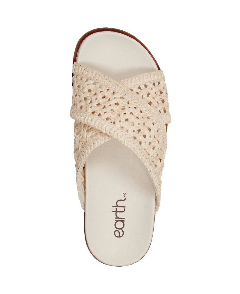 Earth Women's Flurry Woven Crisscross Flat Sandals