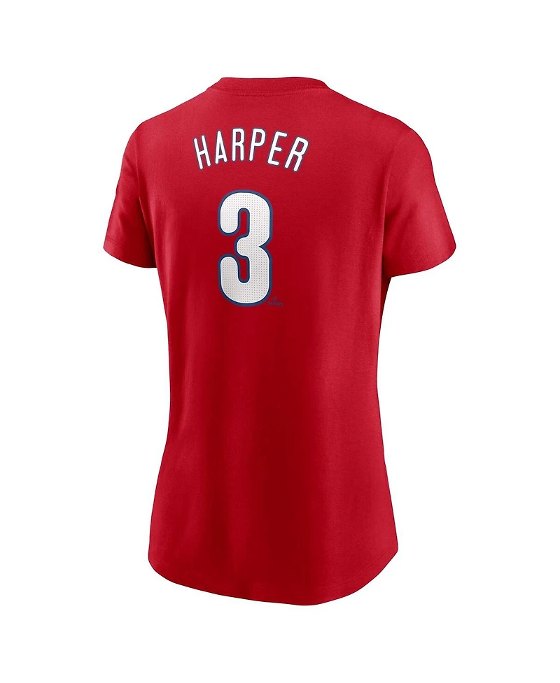 Nike Women's Bryce Harper Red Philadelphia Phillies Fuse Name Number T-Shirt