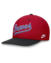Nike Men's Red/Navy Atlanta Braves Cooperstown Collection Pro Performance Snapback Hat
