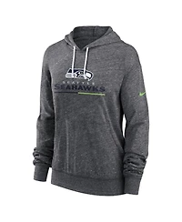 Nike Women's Heather Charcoal Seattle Seahawks Team Spirit Gym Vintage Lightweight Hoodie Top