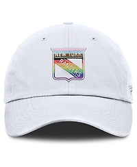 Fanatics Men's White New York Rangers Pride Adjustable Hat