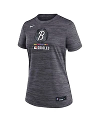 Nike Women's Charcoal Baltimore Orioles Authentic Collection City Connect Velocity Performance T-Shirt