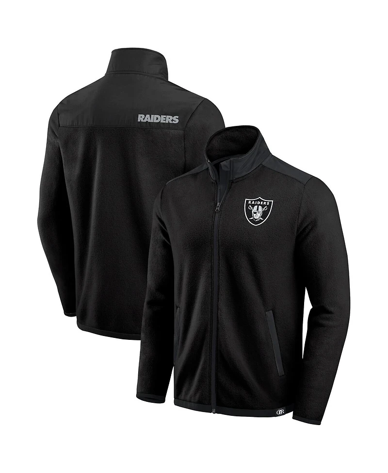 Darius Rucker Collection by Fanatics Men's Black Las Vegas Raiders Color Block Polar Fleece Full-Zip Jacket