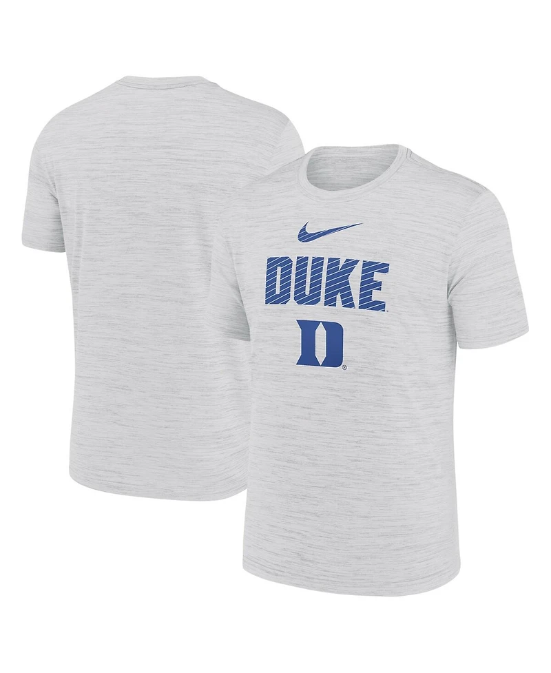 Nike Men's White Duke Blue Devils Campus Slant Velocity Performance T-Shirt