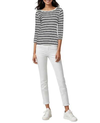 Three Dots Women's Boat-Neck 3/4-Sleeve T-Shirt