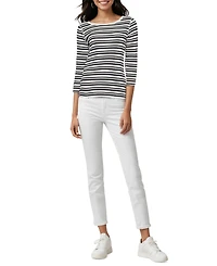 Three Dots Women's Boat-Neck 3/4-Sleeve T-Shirt