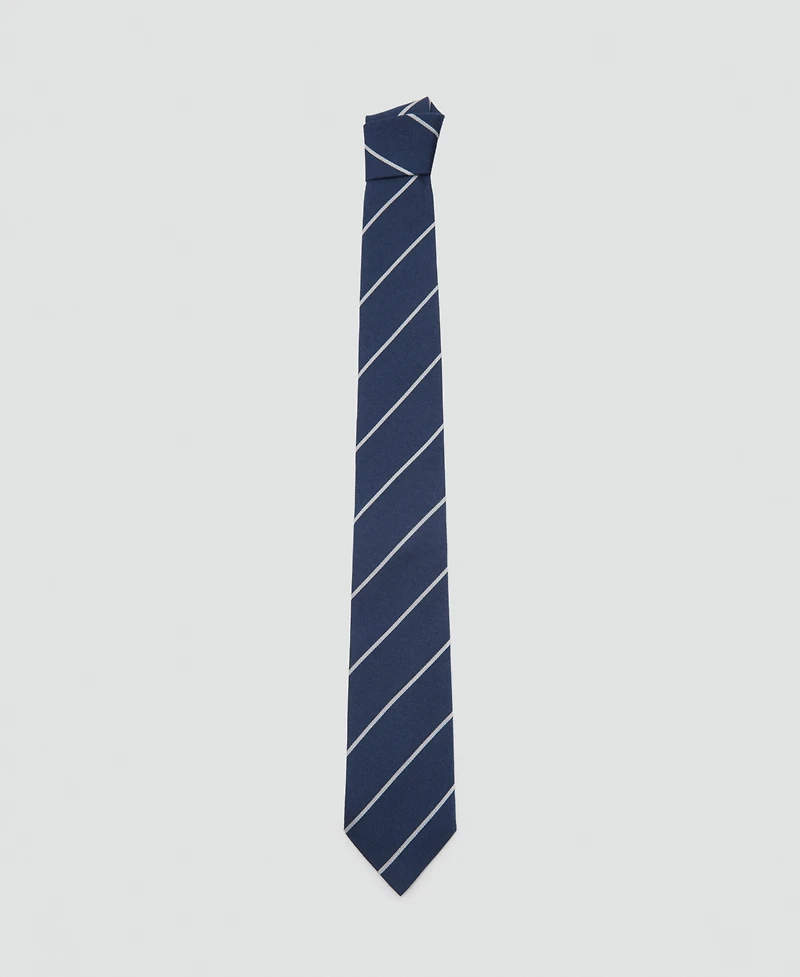 Mango Men's Striped Silk Cotton Tie