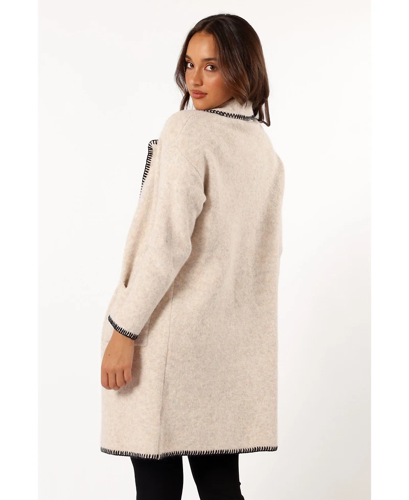 Petal and Pup Women's Oaklynn Contrast Stitch Coatigan