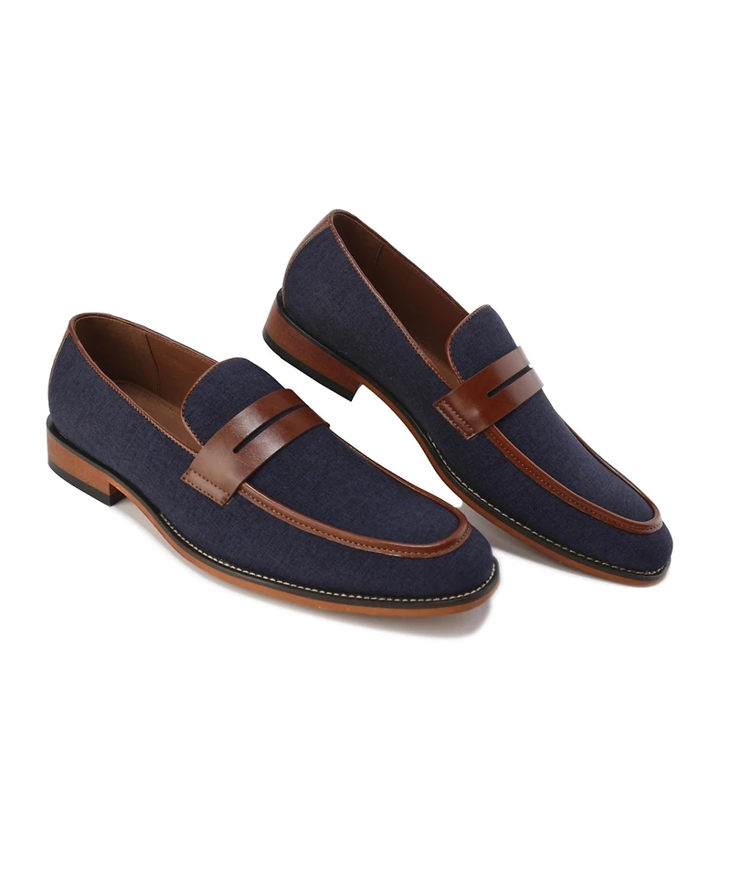 Gino Vitale Men's Moc Toe Penny Slip On Loafer