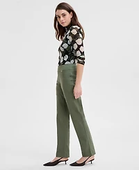 I.n.c. International Concepts Women's Tummy-Control Pull-On Straight-Leg Pants, Created for Macy's