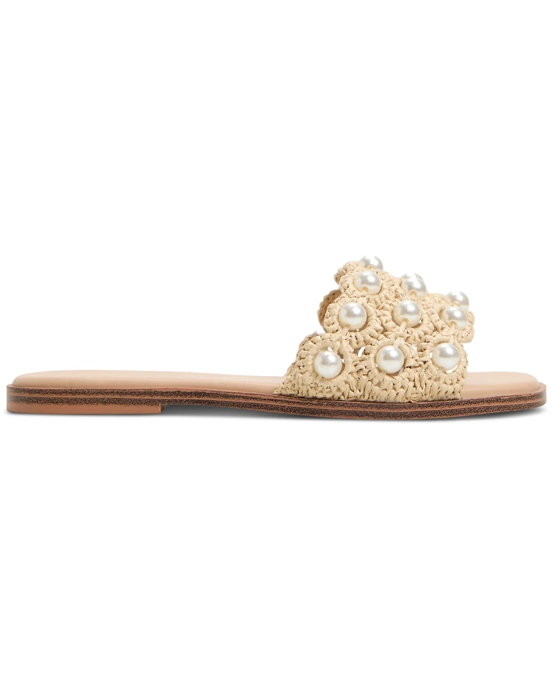Aldo Women's Gizelle Pearl Embellished Flat Slide Sandals