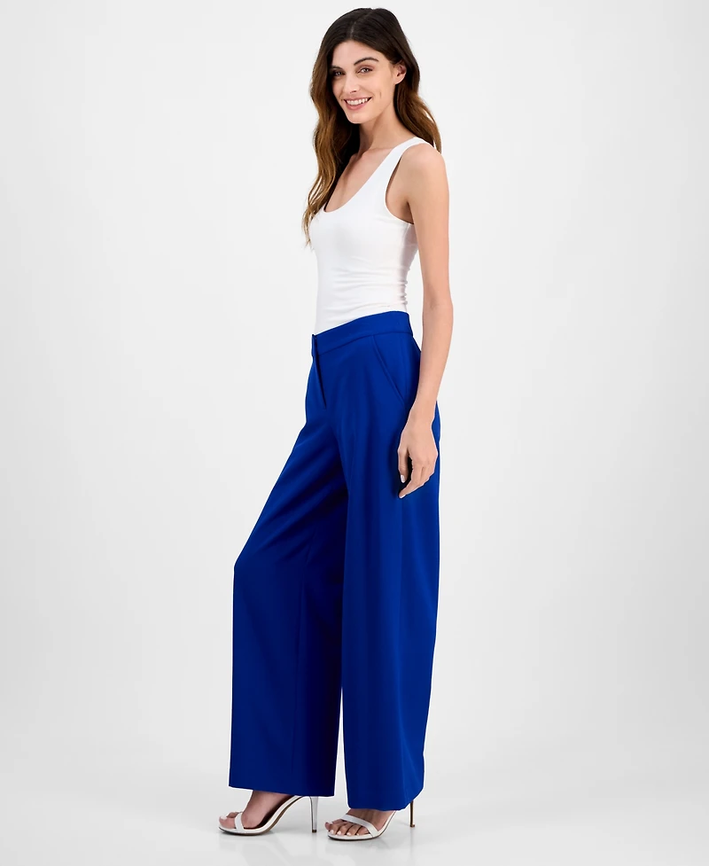 Tahari Asl Women's Mid-Rise Wide-Leg Pants