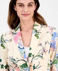 Tahari Asl Women's Floral-Print One-Button Jacket