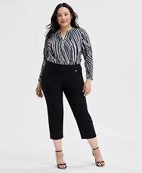 I.n.c. International Concepts Plus Mid-Rise Pull-On Capri Pants, Created for Macy's