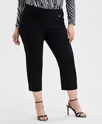 I.n.c. International Concepts Plus Mid-Rise Pull-On Capri Pants, Created for Macy's