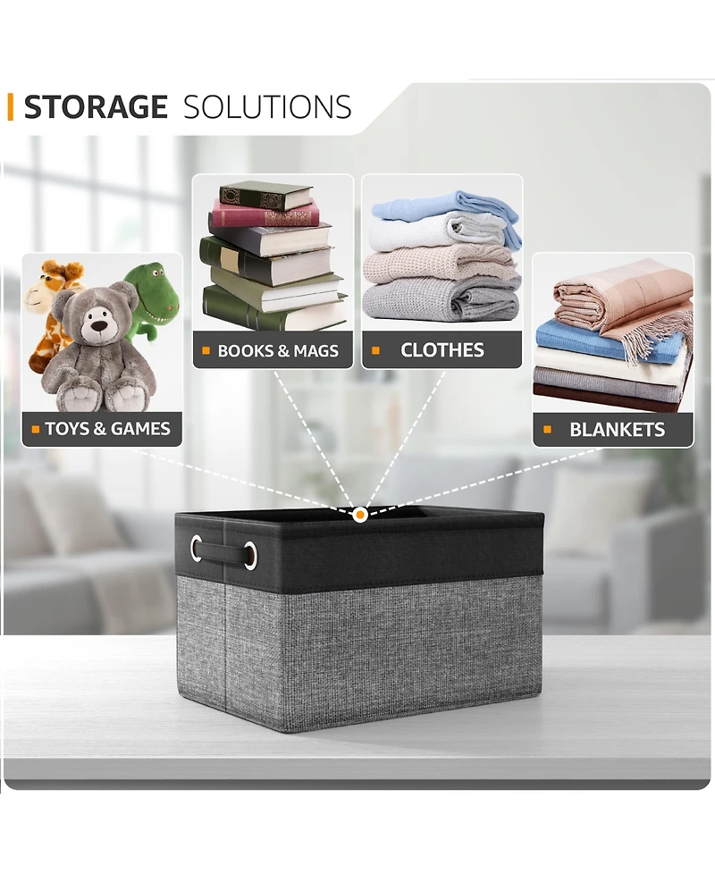 Sorbus 3 Pack Large Sturdy Foldable Fabric Storage Bins with Handles - Lightweight and durable