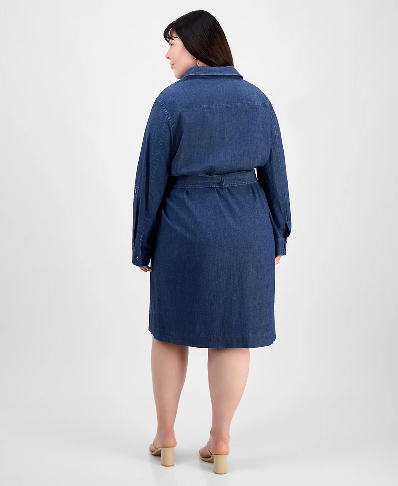 Jones New York Plus Size Denim Shirtdress
