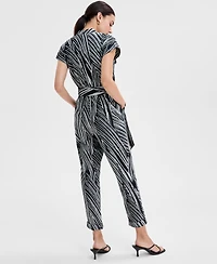 I.n.c. International Concepts Women's Printed Tie-Waist Jumpsuit, Exclusively at Macy's