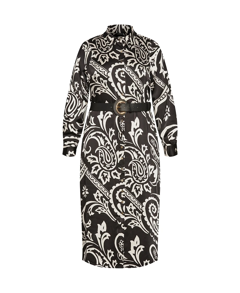 City Chic Plus Sienna Print Dress