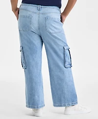 On 34th Women's Light Wash High Rise Utility Cargo Jeans, Created for Macy's