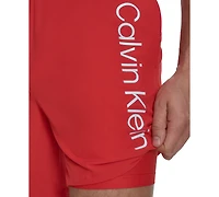 Calvin Klein Men's Regular-Fit Quick-Dry 5" Swim Trunks with Compression Short Liner