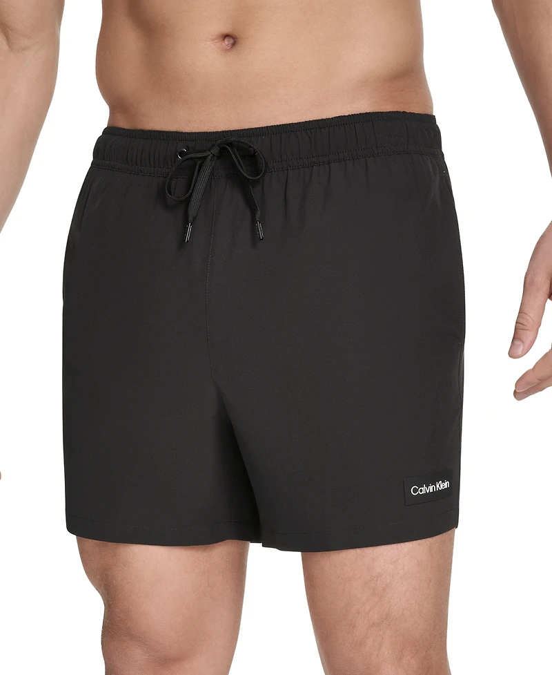 Calvin Klein Men's Core Euro Regular-Fit Quick-Dry 5" Swim Trunks with Compression Short Liner