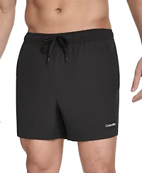 Calvin Klein Men's Core Euro Regular-Fit Quick-Dry 5" Swim Trunks with Compression Short Liner