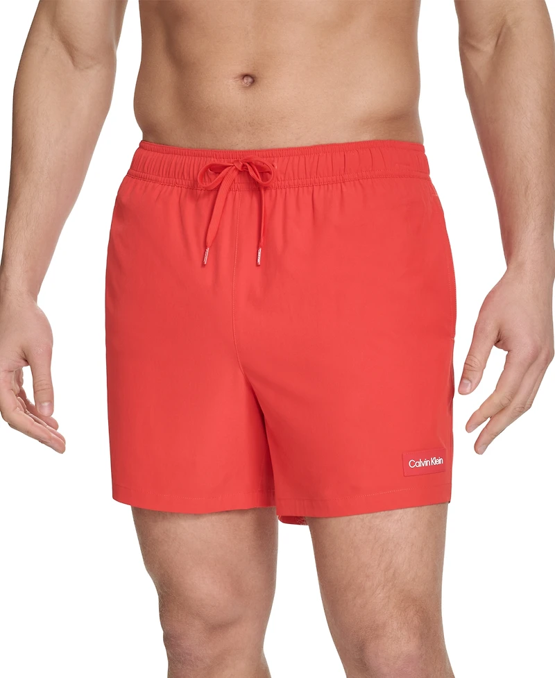 Calvin Klein Men's Core Euro Regular-Fit Quick-Dry 5" Swim Trunks with Compression Short Liner