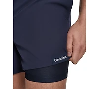 Calvin Klein Men's Core Euro Regular-Fit Quick-Dry 5" Swim Trunks with Compression Short Liner