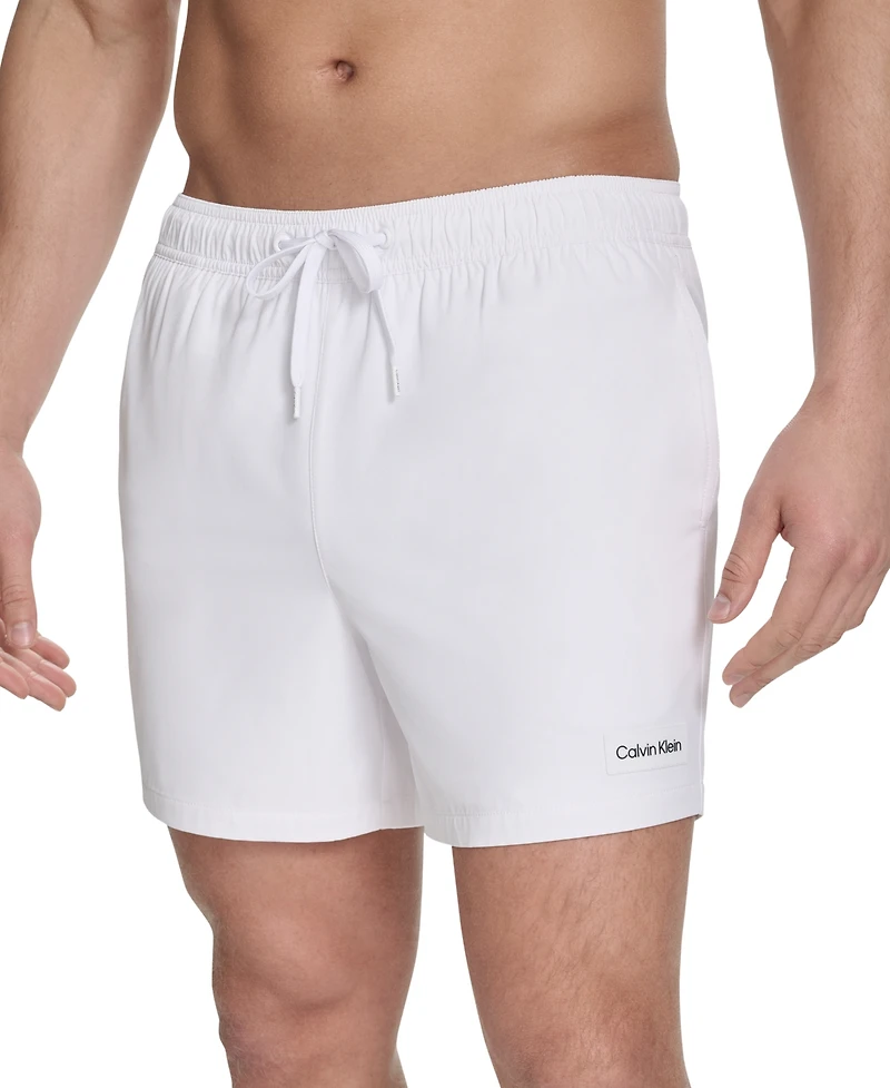 Calvin Klein Men's Core Euro Regular-Fit Quick-Dry 5" Swim Trunks with Compression Short Liner