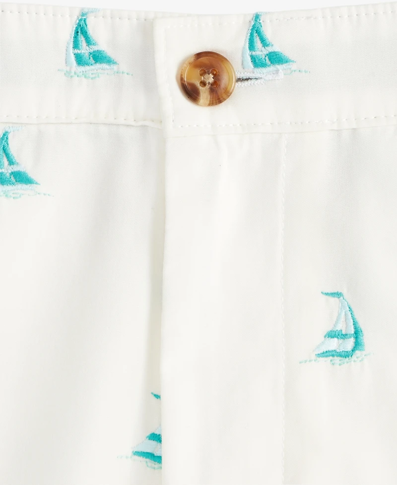 Club Room Men's Regular-Fit Sailboat Embroidered 9" Shorts, Exclusively at Macy's