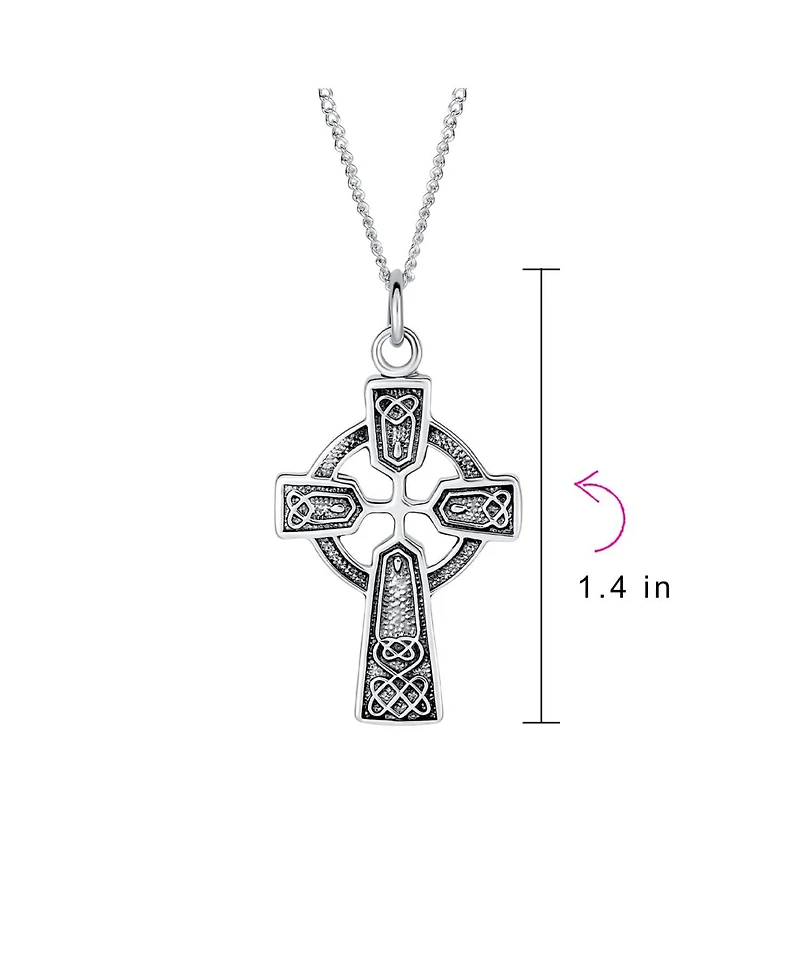 Bling Jewelry Viking Love Knot Celtic Cross Pendant Necklace Sterling Silver