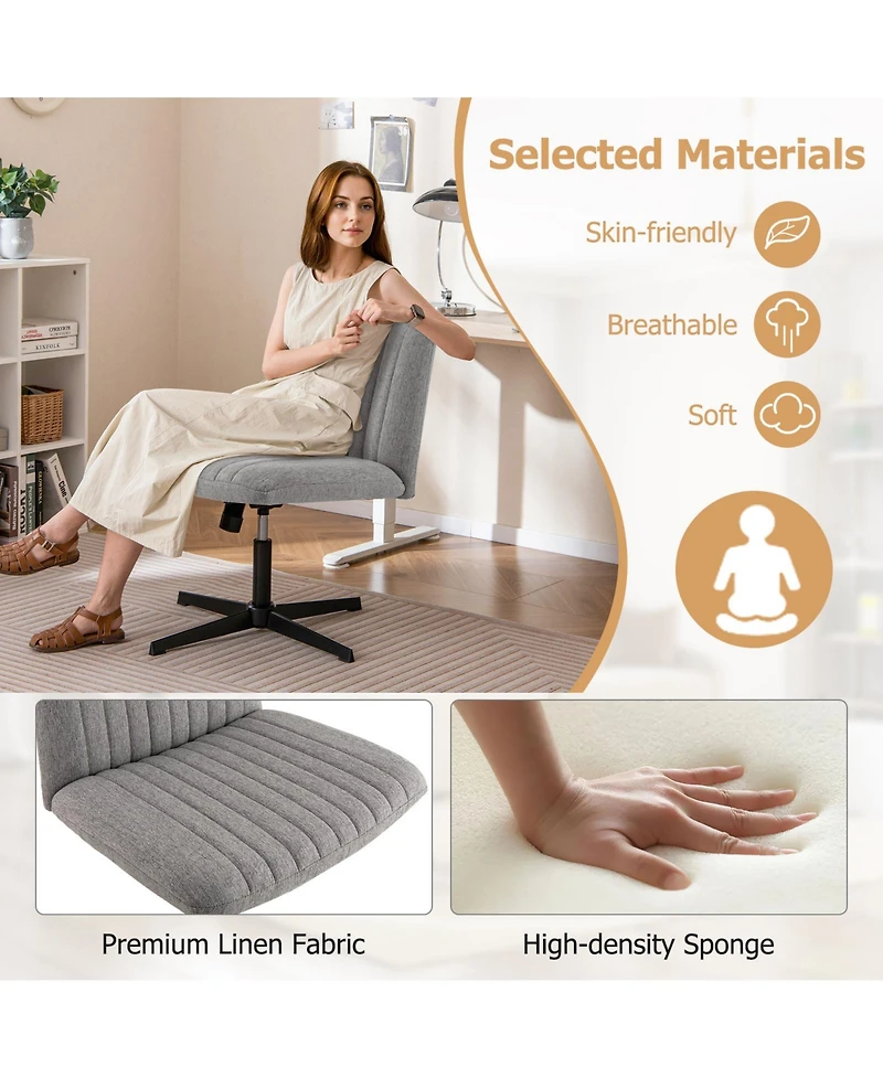 Criss-Cross Legged Chair Stylish and Stable Seating Without Wheels