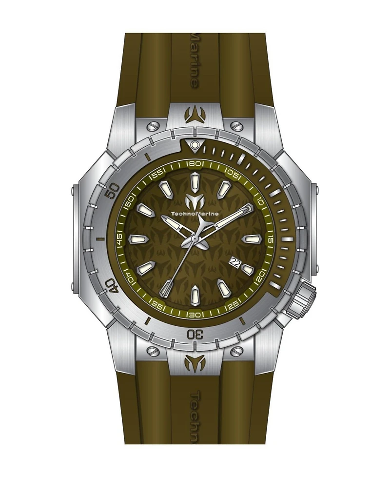 Technomarine's Men's Tm-224008 Manta Sea Quartz 3 Hand Green Dial Watch