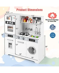Pretend Play Kitchen Toy Set with Kitchen Accessories Real Lights and Sounds for Interactive Fun