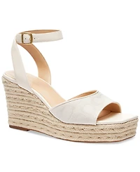 Coach Women's Signature C Canvas Espadrille Wedge Sandals
