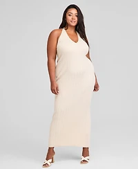 And Now This Trendy Plus Size V-Neck Sleeveless Sweater Dress, Exclusively at Macy's