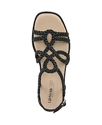LifeStride Women's Reagan Open Square Toe Strappy Slingback Sandals