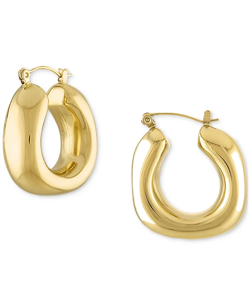 Ben Oni Stainless Steel Metal Sculptural Hoop Earrings