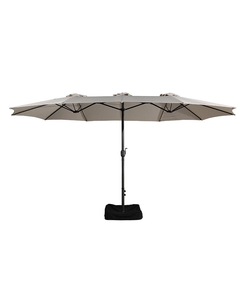 15 Ft Patio Umbrella with Base Included Outdoor Double-sided Extra Large Table Market