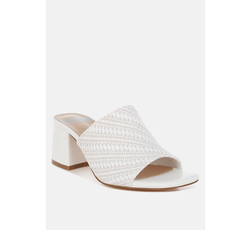 Morgana Woven Raffia Slip Ons