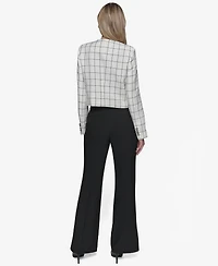 Karl Lagerfeld Paris Women's Windowpane-Print Jacket