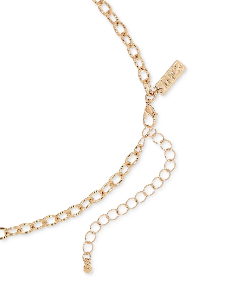I.n.c. International Concepts Gold-Tone Mixed Stone Double Chain Statement Necklace, 16" + 3" extender, Exclusively at Macy's