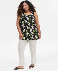 Jm Collection Plus Size Printed Tunic Tank, Exclusively at Macy's