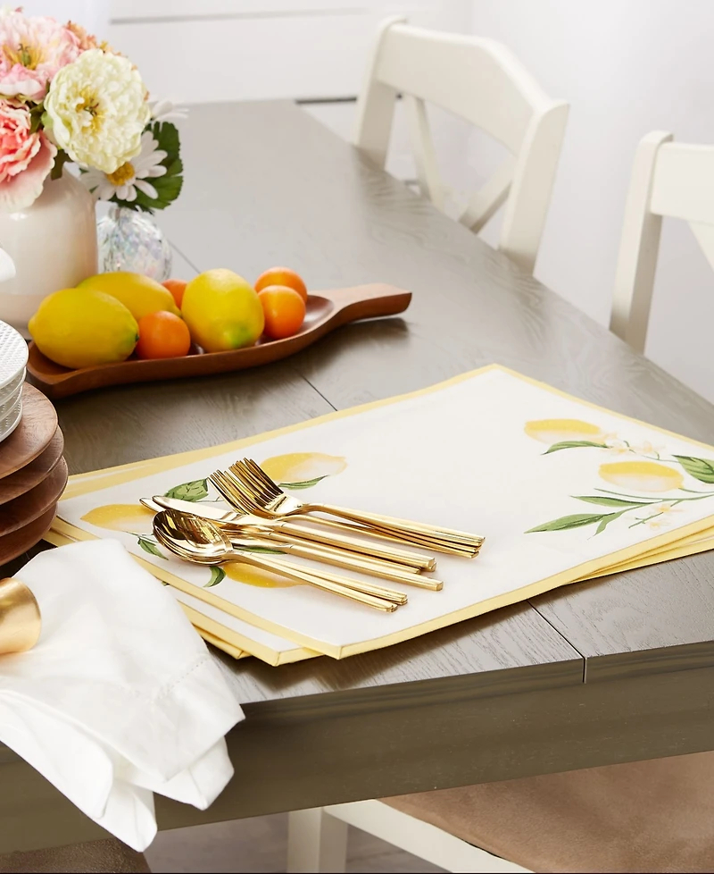 Design Imports Lemon Bliss Placemat, Set of 6