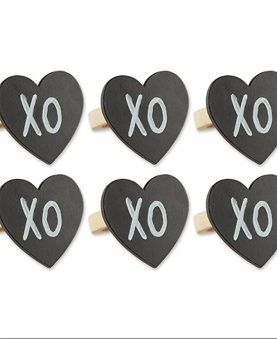 Design Imports Heart Chalkboard Napkin Ring, Set of 6