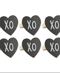 Design Imports Heart Chalkboard Napkin Ring, Set of 6